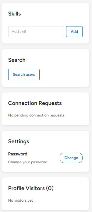 Figura 4.6 — Competenze, impostazioni e visitatori del profilo
